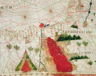 Il Mar Rosso, da un atlante nautico, 1520 (dettaglio)
